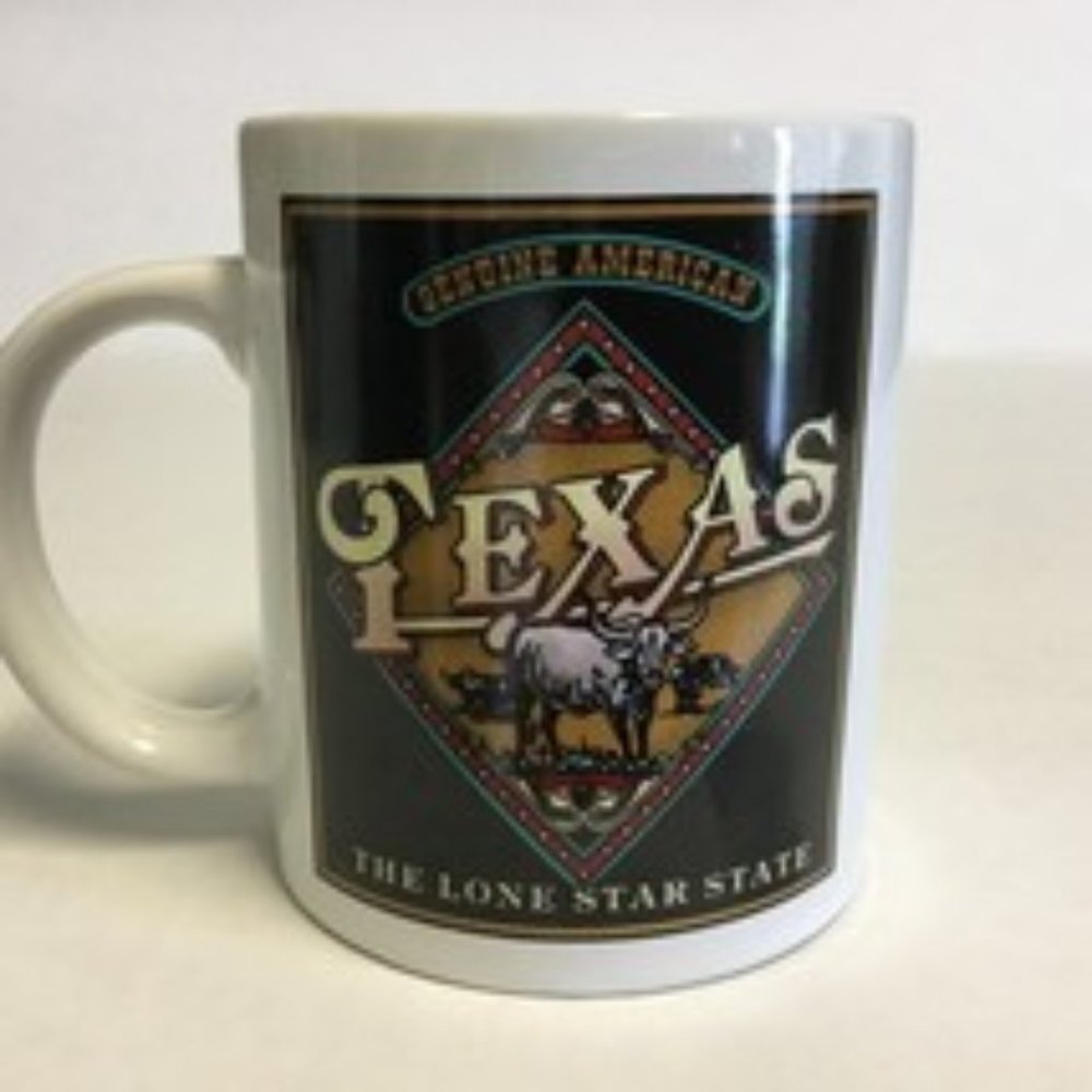 Souvenir Genuine American "Texas The Lone Star State" Ceramic Coffee Mug Tea Cup